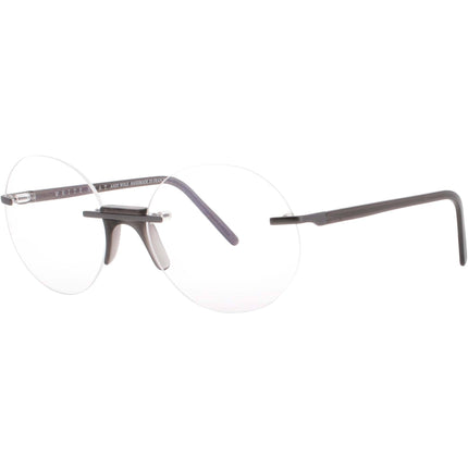 Andy Wolf Unisex Eyeglasses - Gunmetal Metal/Acetate Oval Rimless Frame | IGNACIO E ,
