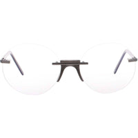 Andy Wolf Unisex Eyeglasses - Gunmetal Metal/Acetate Oval Rimless Frame | IGNACIO E ,