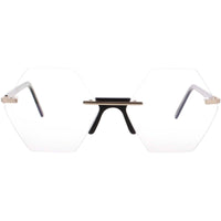 Andy Wolf Unisex Eyeglasses - Black Metal/Acetate Geometric Shape Frame | TRISTAN A ,