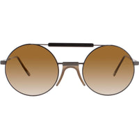 Andy Wolf Unisex Sunglasses - Gunmetal/Brown Oval Full Rim Frame | TURNOCK SUN COL D ,
