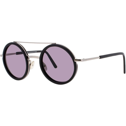 Andy Wolf Unisex Sunglasses - Silver/Black Round Full Rim Frame | BLISS SUN COL J ,