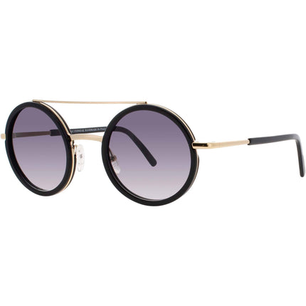 Andy Wolf Unisex Sunglasses - Gold/Blue Metal/Acetate Round Frame | BLISS SUN COL K ,