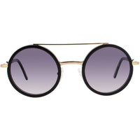 Andy Wolf Unisex Sunglasses - Gold/Blue Metal/Acetate Round Frame | BLISS SUN COL K ,