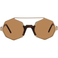 Andy Wolf Unisex Sunglasses - Gold/Havana Metal/Acetate Full Rim | ARLO SUN COL B ,