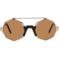 Andy Wolf Unisex Sunglasses - Gold/Black Metal/Acetate Full Rim Frame | ARLO SUN COL D ,