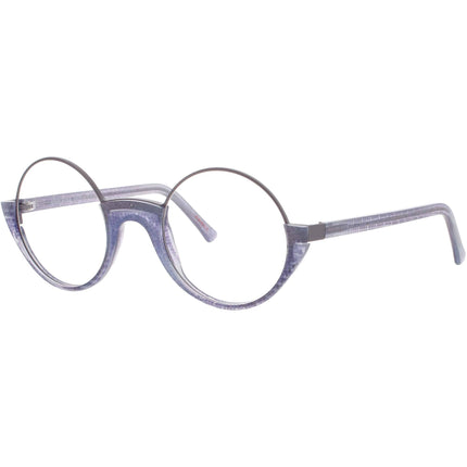 Andy Wolf Women's Eyeglasses - Violet Metal/Acetate Round Full Rim Frame | 5041 N ,