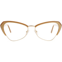 Andy Wolf Women's Eyeglasses - Brown Metal/Acetate Cat Eye Full Rim Frame | 5047 N ,