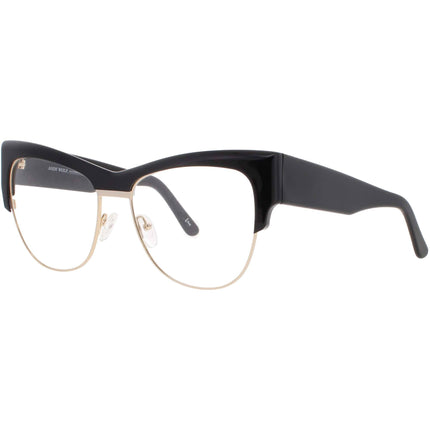 Andy Wolf Women's Eyeglasses - Black Metal/Acetate Cat Eye Full Rim Frame | 5084 A ,