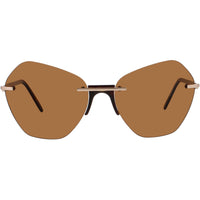 Andy Wolf Women's Sunglasses - Gold/Black Cat Eye Rimless Frame | CALLA SUN COL B ,