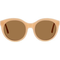 Andy Wolf Women's Sunglasses - Tan Acetate Round Shape Full Rim Frame | ZORA SUN COL G ,