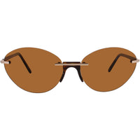 Andy Wolf Women's Sunglasses - Brown Metal/Acetate Rimless Frame | ZURI SUN COL B ,