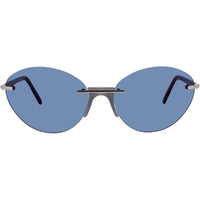 Andy Wolf Women's Sunglasses - Blue Metal/Acetate Oval Rimless Frame | ZURI SUN COL C ,