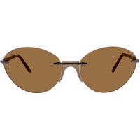 Andy Wolf Women's Sunglasses - Brown Metal/Acetate Rimless Frame | ZURI SUN COL D ,