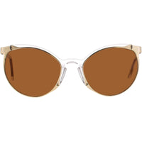 Andy Wolf Women's Sunglasses - Gold/Clear Cat Eye Full Rim Frame | DINAH SUN COL F ,