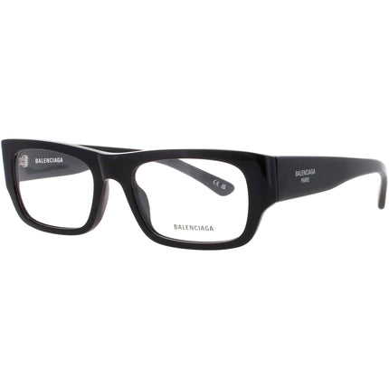 Balenciaga Men's Eyeglasses - Black Acetate Rectangular Full Rim Frame | BB0370O 001 ,