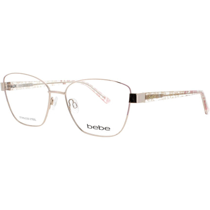 Bebe Women's Eyeglasses - Gold Metal Cat Eye Shape Full Rim Frame | BB5209 712 ,