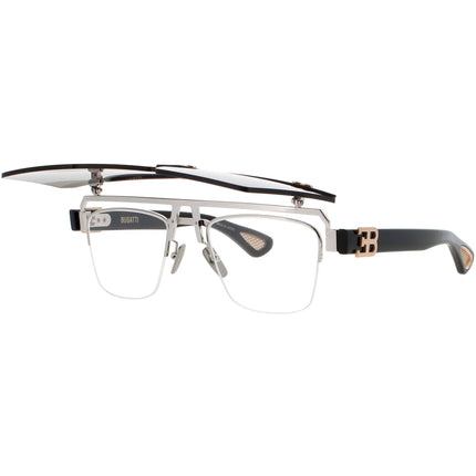 Bugatti Men's Sunglasses - Black/Rose Gold Metal Square Full Rim Frame | 01BRX RG ,