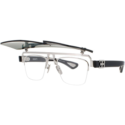 Bugatti Men's Sunglasses - Sterling Silver Metal Square Full Rim Frame | 01BRX SS ,
