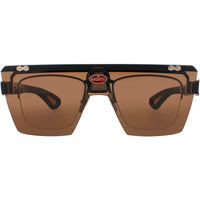 Bugatti Men's Sunglasses - Black/White Gold Metal Square Full Rim Frame | 01BRX WG ,