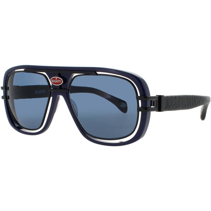 Bugatti Men's Sunglasses - Dark Blue/Black Acetate Square Shape Frame | 07 DK.BLU/BK ,