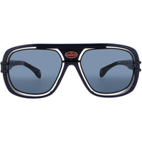 Bugatti Men's Sunglasses - Dark Blue/Black Acetate Square Shape Frame | 07 DK.BLU/BK ,