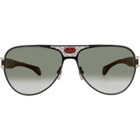 Bugatti Men's Sunglasses - Black/White Gold Metal Aviator Full Rim Frame | 11 BK/WG ,
