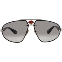 Bugatti Men's Sunglasses - Black/White Gold Metal Geometric Shape Frame | 10 BK/WG ,