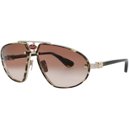 Bugatti Men's Sunglasses - Dark Tortoise/White Gold Metal Full Rim Frame | 10 DT/WG ,