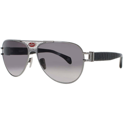 Bugatti Men's Sunglasses - Black/Gunmetal Metal Aviator Shape Full Rim Frame | 11 BGM ,