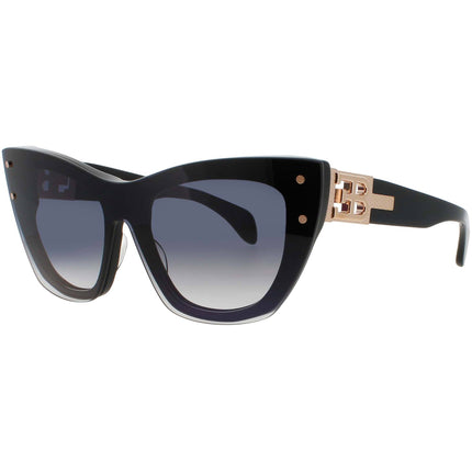 Bugatti Women's Sunglasses - Black Acetate Cat Eye Shape Full Rim Frame | 48L BK ,