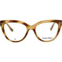 Calvin Klein Women's Eyeglasses - Striped Brown/Yellow Full Rim Frame | CK24514 216 ,