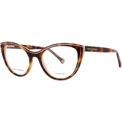 Carolina Herrera Women's Eyeglasses - Havana/White Cat Eye Shape Frame | HER 0171 C9K ,