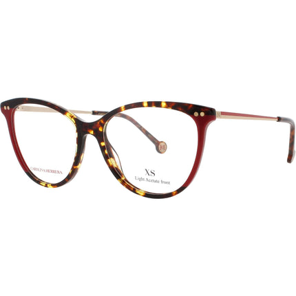 Carolina Herrera Women's Eyeglasses - Havana/Red Cat Eye Shape Frame | HER 0210 O63 ,