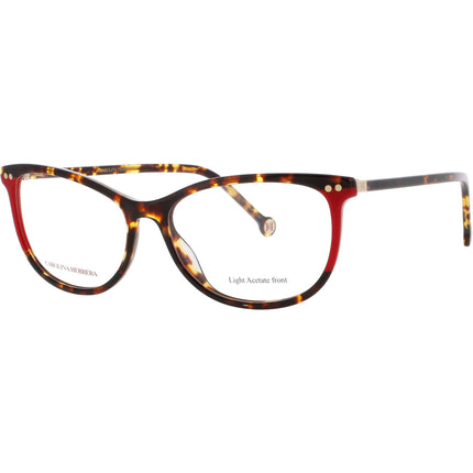 Carolina Herrera Women's Eyeglasses - Havana/Red Cat Eye Shape Frame | HER 0213 O63 ,