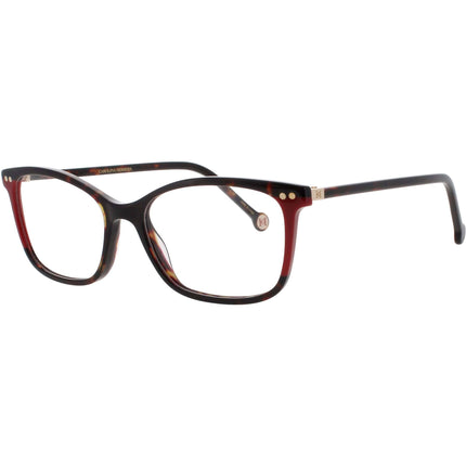 Carolina Herrera Women's Eyeglasses - Havana/Red Acetate Square Frame | HER 0246 O63 ,
