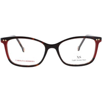 Carolina Herrera Women's Eyeglasses - Havana/Red Acetate Square Frame | HER 0246 O63 ,