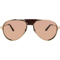 Cartier Men's Sunglasses - Gold/Brown Metal Full Rim Aviator Shape Frame | CT0296S 005 ,