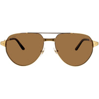 Cartier Men's Sunglasses - Gold Metal Full Rim Aviator Brown Lens Frame | CT0425S 003 ,