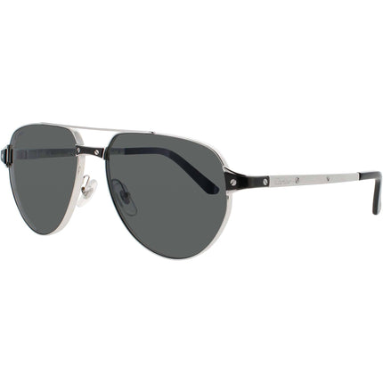 Cartier Men's Sunglasses - Silver Metal Full Rim Aviator Shape Frame | CT0425S 004 ,