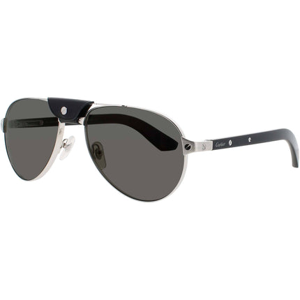 Cartier Men's Sunglasses - Silver Metal Full Rim Aviator Shape Frame | CT0495S 003 ,