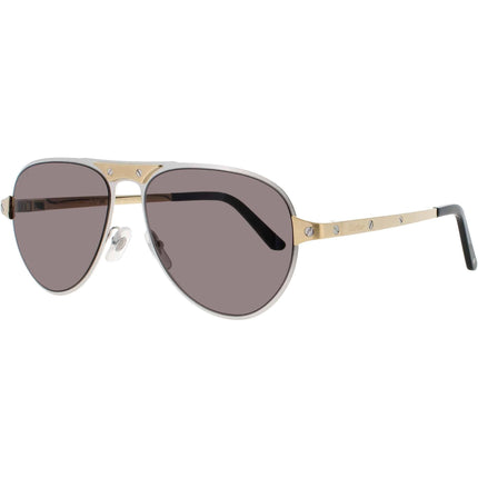 Cartier Men's Sunglasses - Silver Metal Full Rim Aviator Shape Frame | CT0533S 001 ,