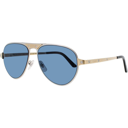 Cartier Men's Sunglasses - Silver Metal Full Rim Aviator Shape Frame | CT0533S 003 ,
