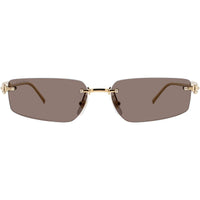 Cartier Unisex Sunglasses - Gold Metal Rimless Rectangular Shape Frame | CT0544S 002 ,