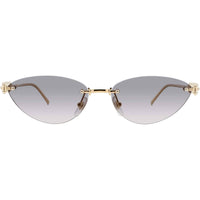 Cartier Women's Sunglasses - Gold Metal Rimless Cat Eye Shape Frame | CT0543S 001 ,