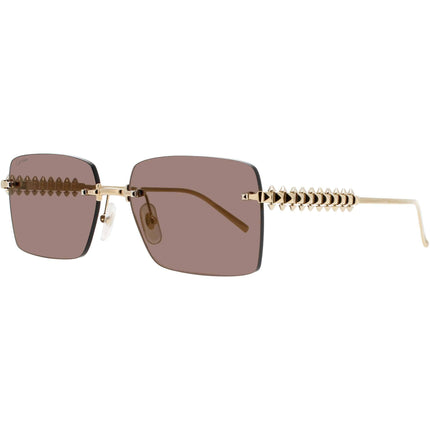 Cartier Women's Sunglasses - Gold Metal Rimless Rectangular Shape Frame | CT0545S 003 ,