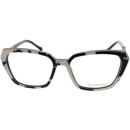 Coco Song Women's Eyeglasses - Black/White Acetate Full Rim Frame | HOPE VILLAGE C04 ,