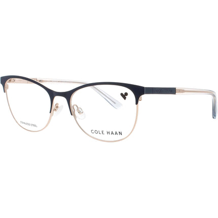 Cole Haan Women's Eyeglasses - Navy Metal Full Rim Cat Eye Shape Frame | CH5051 414 ,