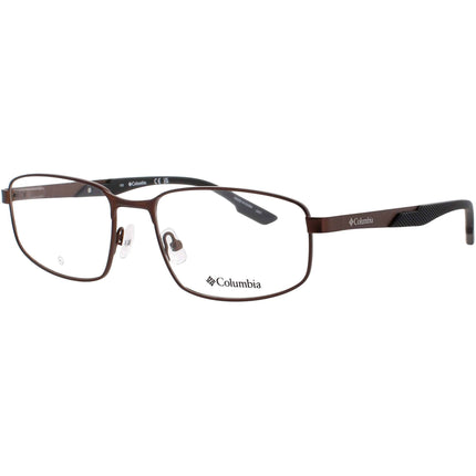 Columbia Men's Eyeglasses - Satin Brown Metal Full Rim Rectangular Frame | C3040 216 ,