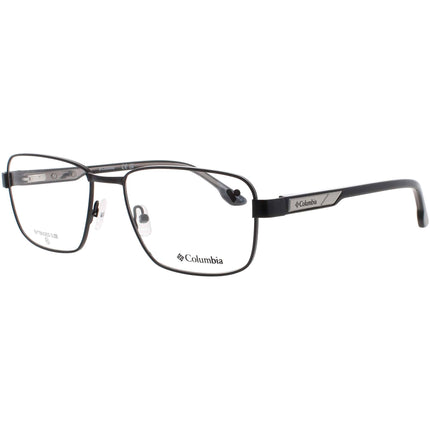 Columbia Men's Eyeglasses - Satin Black Metal Full Rim Rectangular Frame | C3048 002 ,