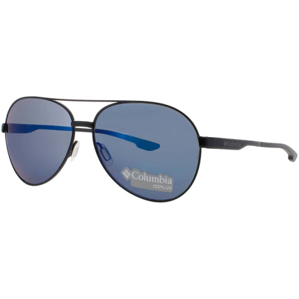 Columbia Men's Sunglasses - Black Metal Full Rim Aviator Blue Lens Frame | C103SM 003 ,